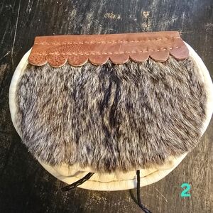 Leather Sporran With Fur And Leather Beltloops